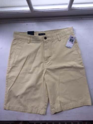New Nautica Men's Yellow Khaki Golf Shorts Size 32