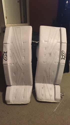 Brian's Netzero 34"+1 goalie pads,  Simmons goalie chest protector and Bauer skates