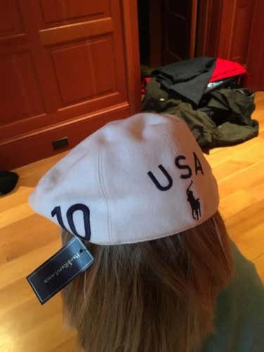 White Small/Medium Team USA Vancouver Olympics, Polo Beret Hat