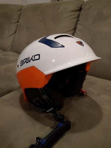 Briko ETNA SL Helmet: White Ash/Matt Orange Lava Size 58