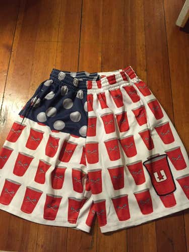 American flag beer pong USA Lacrosse shorts