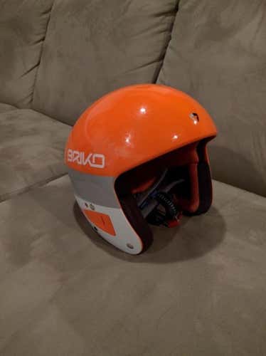 Briko Vulcano FIS Helmet: Orange Lava/White Ash size 58