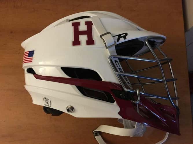 Harvard Lacrosse Team Issued 2016 Cascade R Helmet (White - Away)
