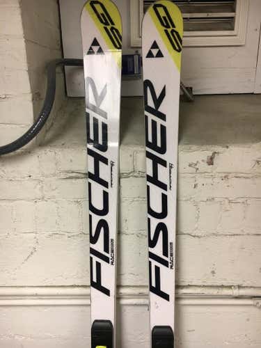 Fischer World Cup GS skis 195 35R with 16 bindings
