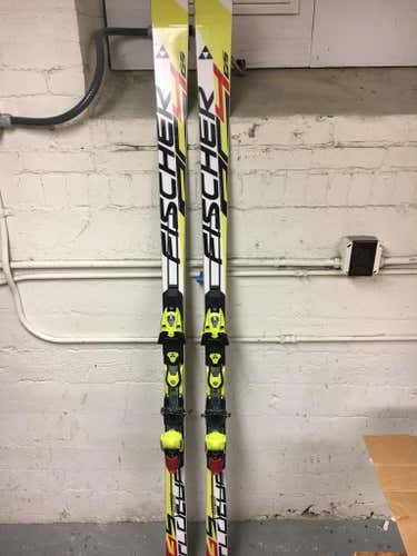 Fischer World Cup GS skis 195 35R with 16 bindings