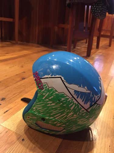 Shred "Need More Snow" Helmet  Blue/Green  World Cup/ FIS Approved  Size M/L (57-60) - Adjustable
