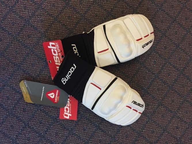 Reusch World Cup Racing Mitten- White/Red Size M (9-10)