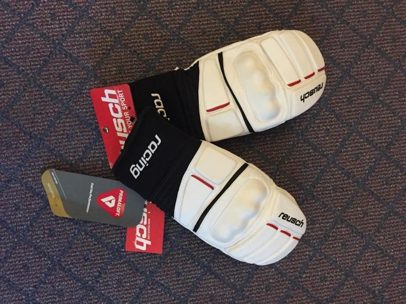 Reusch World Cup Racing Mitten- White/Red Size M (9-10)