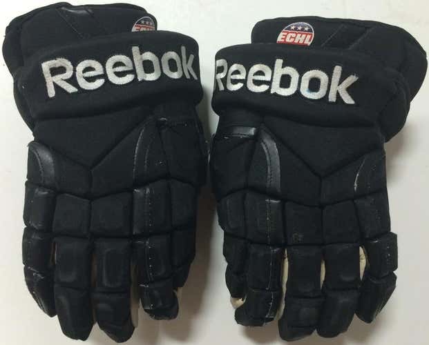 Reebok 11KP 14" Pro Stock Hockey Gloves Black Colorado Eagles 2752