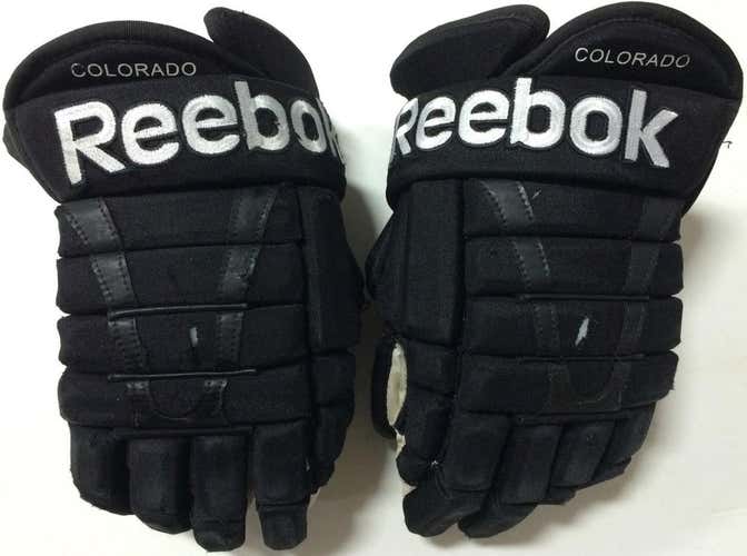 Reebok HG95 15" Pro Stock Hockey Gloves Black Colorado Eagles 2742