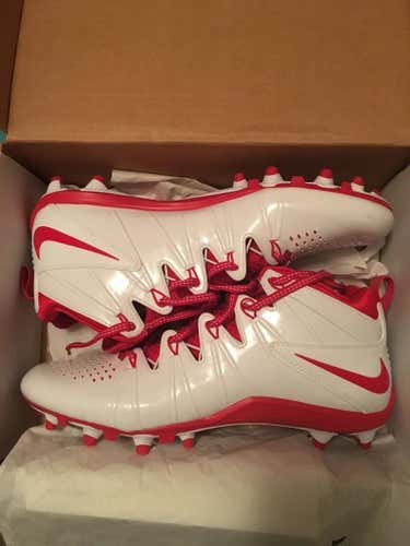 White and Red Nike Huarache Cleats