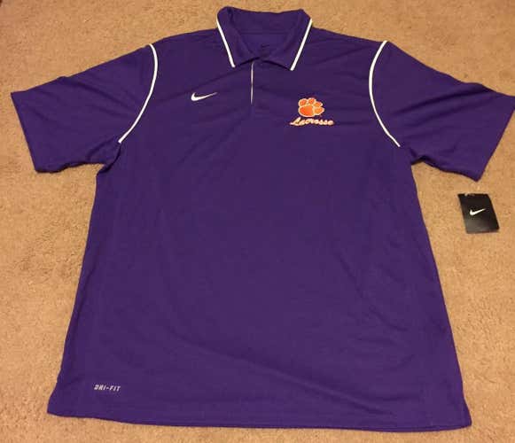 Clemson Mens Lacrosse Nike Polo Size XL