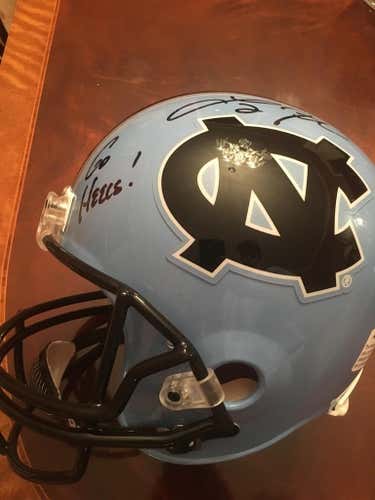 UNC Football Helmet Signed by Head Coach Larry Fedora
