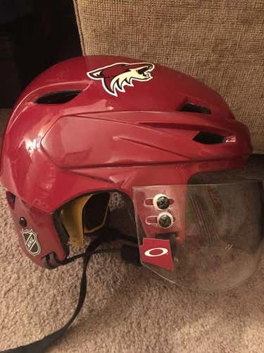 Pro Stock Arizona Coyotes Easton E700 Helmet with Oakley Visor