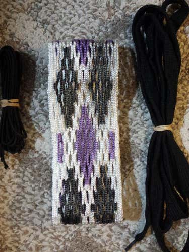 Purple And Black Argyle Dyed Lacrosse Mesh