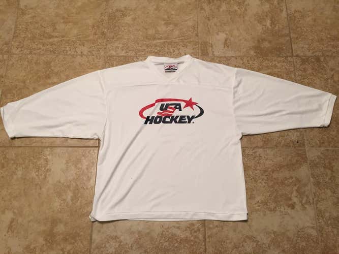 USA Hockey Practice Jersey, White Large
