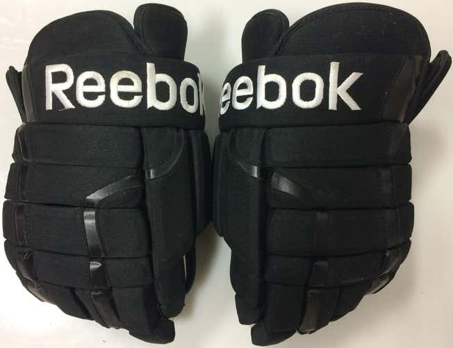 Reebok HGPRO 4 Roll Pro Stock Hockey Gloves 15" Black San Antonio Rampage 2859