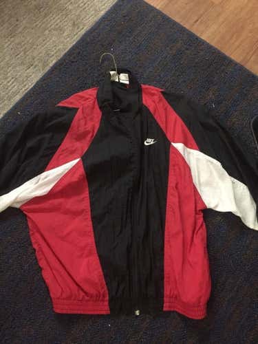 Vintage Nike Red Black and White Windbreaker Jacket Size Large