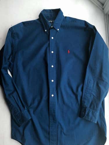 Ralph Lauren Men's Long Sleeve Oxford Shirt  Blue Size Medium