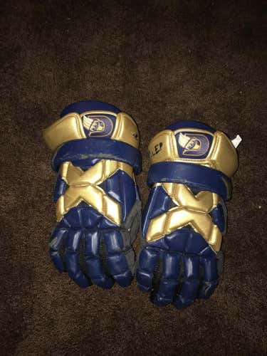Blue and gold brine thriller gloves