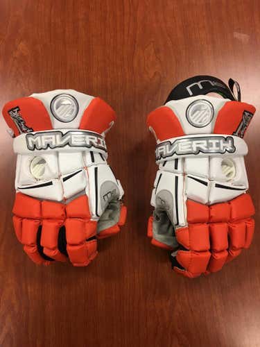 Orange/White Maverik M3 Gloves