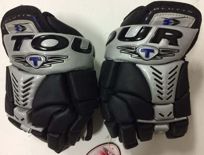 Tour Evolution EVO 90 Hockey Gloves Junior 11" Black and Silver 3001 - HIS