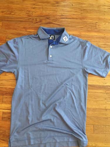 FootJoy Pro Tour Shirt, logo on neck. Large. Blue. Used one round.