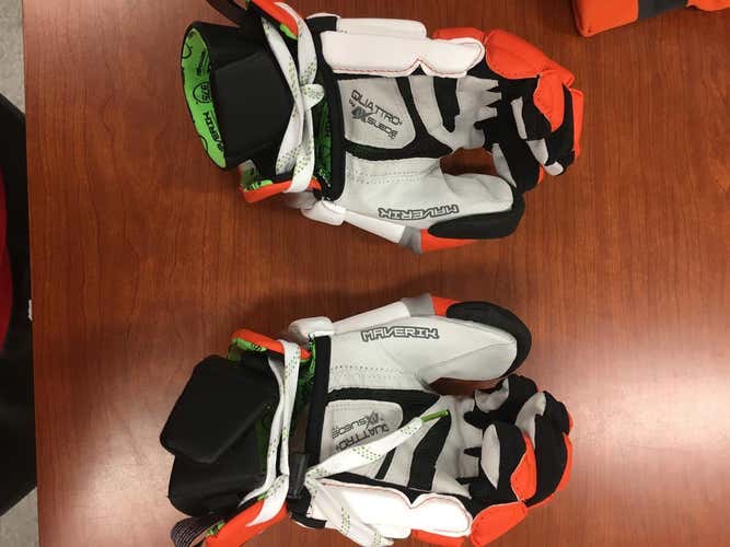 Orange/White Maverik M3 Goalie Gloves