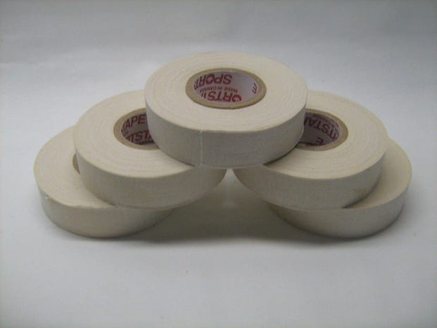 5 rolls of White Cloth Hockey Stick Tape Pro Quality 24mm X25m