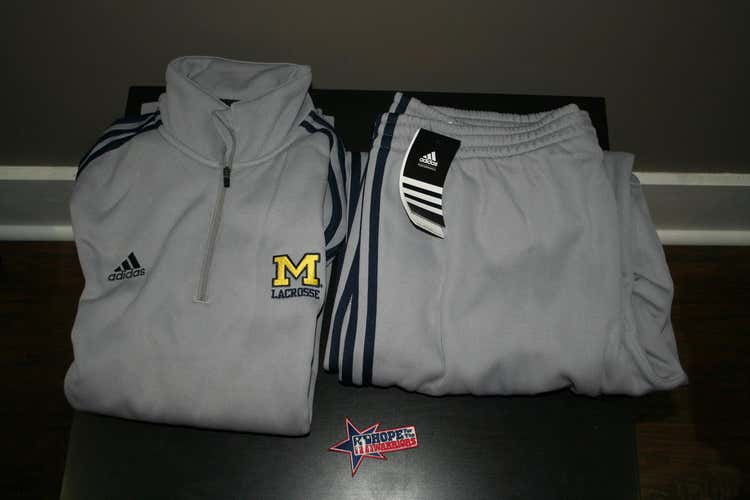 Brand New University of Michigan 1/4 Zip Track Suit (M) and Practice Shorts (M)