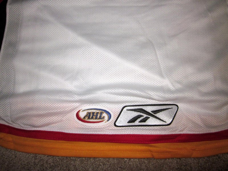 Reebok Quad City Flames AHL Hockey Jersey White QC Adult Men