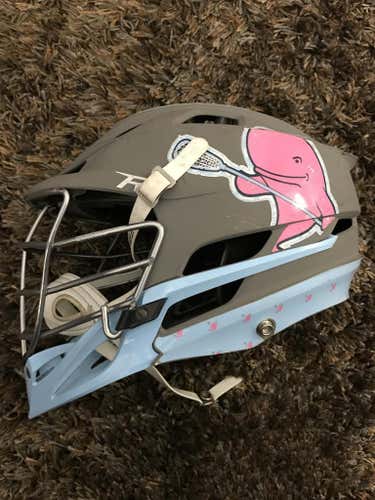 Pink Whales Matte Grey Cascade R Helmet