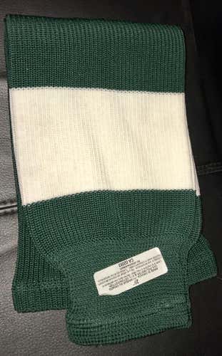 Adult Knit Hockey Socks - Forest/White 28"