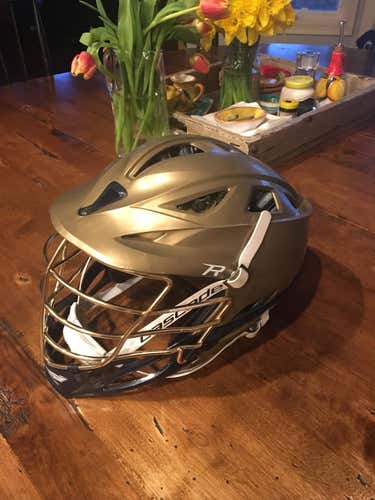 Custom Cascade R- Gold Chrome Face Mask. Gold and Navy