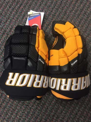New 14" Warrior Pro Covert Black Gold Senior Ice Hockey Gloves