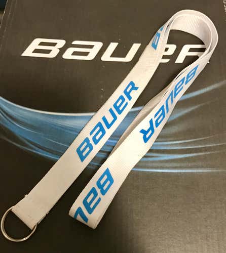 Bauer Hockey Lanyard/Keychain White/Light Blue