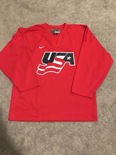 Pro Stock Nike Team USA Hockey Jersey Red Large