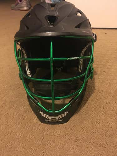 Matte black R with green chrome face mask
