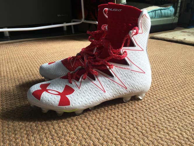 Brand New Under Armor Highlight Cleats --- Red and White