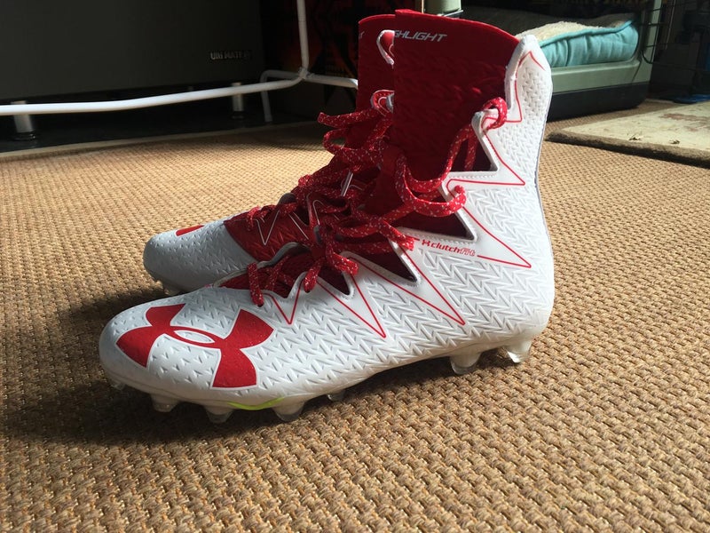 Brand New Under Armor Highlight Cleats --- Red and White