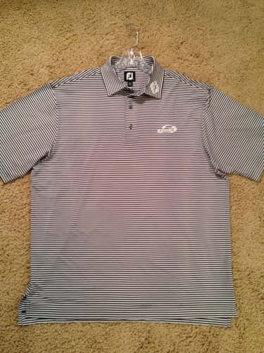 Pro Tour Style FOOTJOY Striped Golf Polo, Size: Large ++ Excellent Used Condition ++