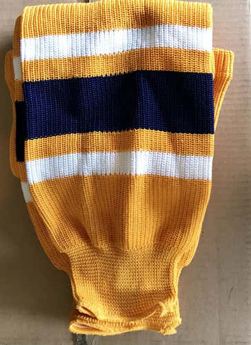 Athletic Knit Hockey Socks Sr. (Large) Michigan colors (gold/navy/white)