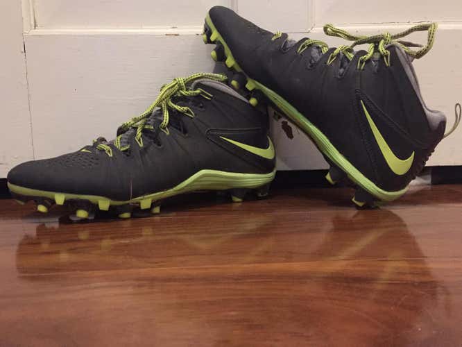 Used Nike Huarache 4 black and green cleats