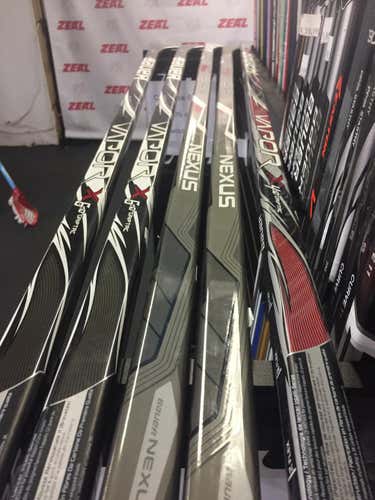 stick bundle of 5 Bauer intermediate hockey sticks 2 60 and 3 67 flex!