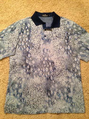 BUGATCHI UOMO Paisley Jacquard Golf Polo, Size: Medium ++ EXCELLENT USED CONDITION ++