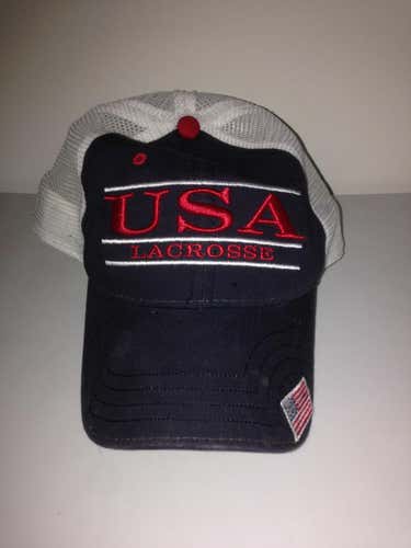 USA Mens Lacrosse Trucker Hat and Warrior t-shirt