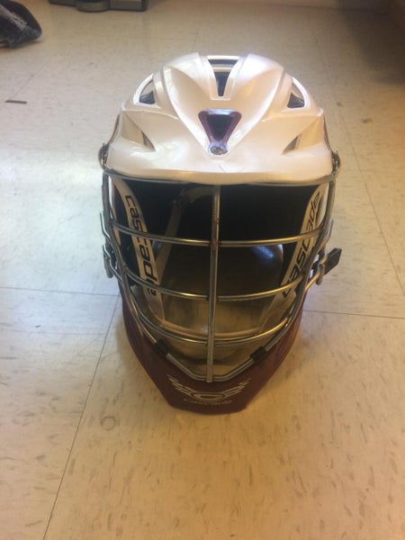 Cascade R, White helmet Maroon chin piece