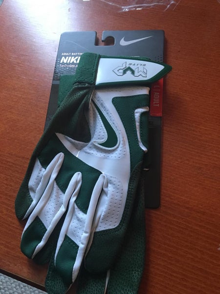 Nike MVP Elite batting gloves large green white