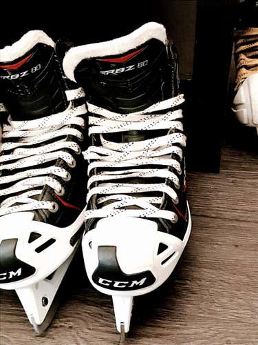 Ccm RBZ80 Pro Sr ice hockey goalie skates.size 9.5D.   Also Ccm high performance inserts