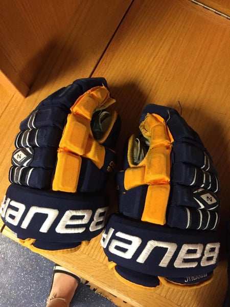 Quinnipiac Prostock Bauer Nexus 1000 13" Gloves / Senior team issued gloves with 1 small hole
